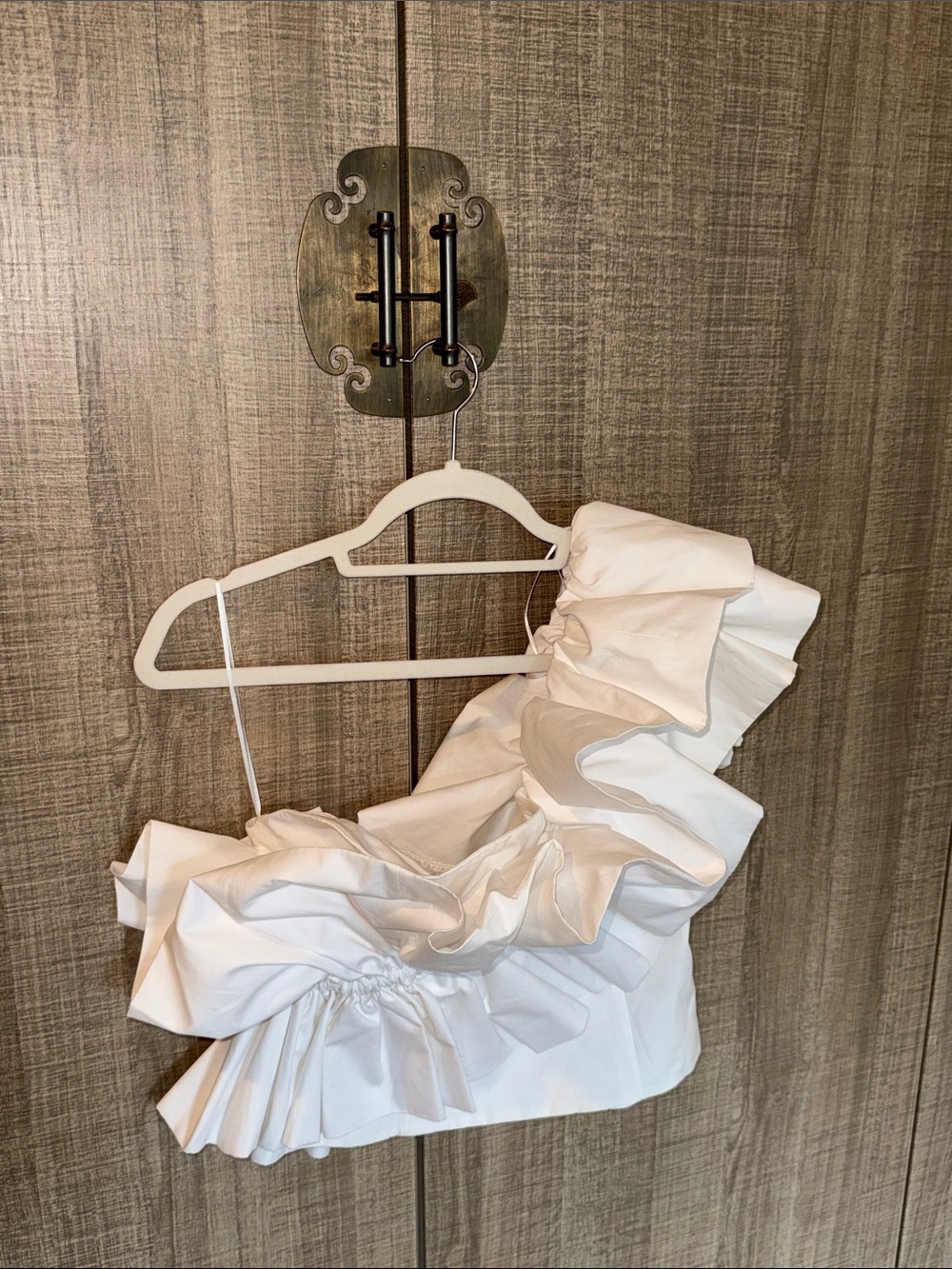 Zara White One-Shoulder Ruffle‎ Crop Top - Picture 12 of 17